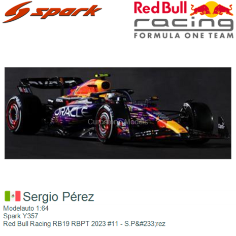 Modelauto 1:64 | Spark Y357 | Red Bull Racing RB19 RBPT 2023 #11 - S.P&#233;rez