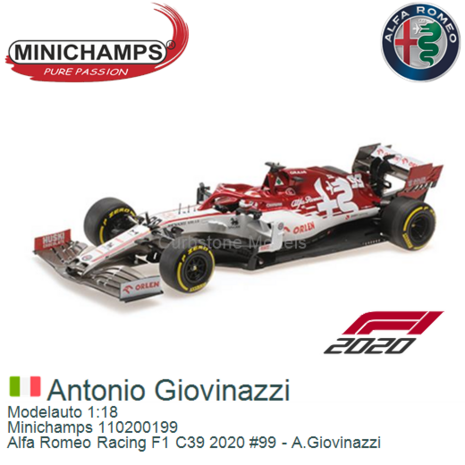 Modelauto 1:18 | Minichamps 110200199 | Alfa Romeo Racing F1 C39 2020 #99 - A.Giovinazzi