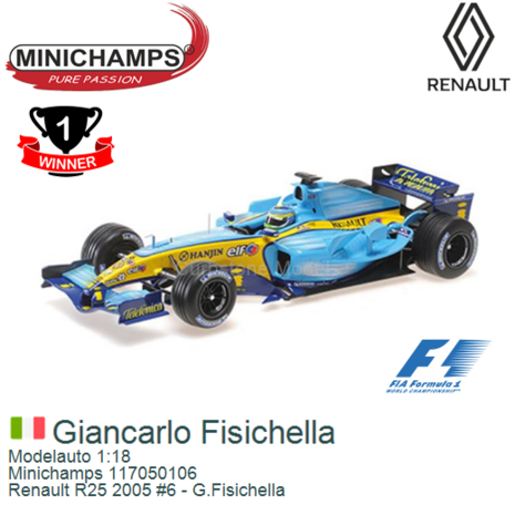 Modelauto 1:18 | Minichamps 117050106 | Renault R25 2005 #6 - G.Fisichella