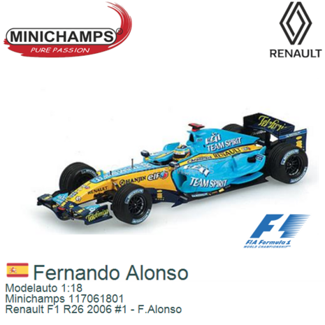 Modelauto 1:18 | Minichamps 117061801 | Renault F1 R26 2006 #1 - F.Alonso