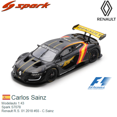 Modelauto 1:43 | Spark S7078 | Renault R.S. 01 2018 #55 - C.Sainz