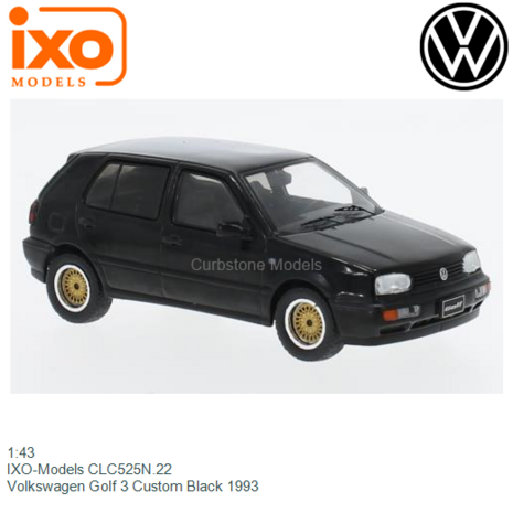 1:43 | IXO-Models CLC525N.22 | Volkswagen Golf 3 Custom Black 1993