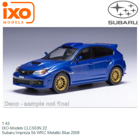 1:43 | IXO-Models CLC553N.22 | Subaru Impreza Sti WRC Metallic Blue 2009