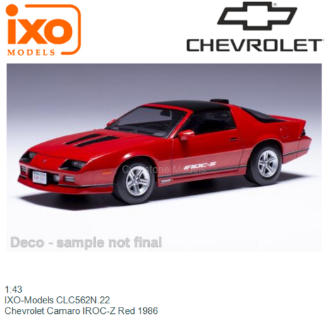 1:43 | IXO-Models CLC562N.22 | Chevrolet Camaro IROC-Z Red 1986