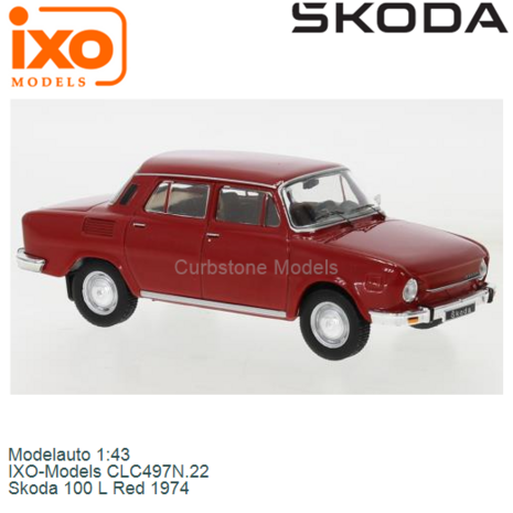 Modelauto 1:43 | IXO-Models CLC497N.22 | Skoda 100 L Red 1974