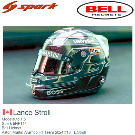 Modelauto 1:5 | Spark 5HF144 | Bell Helmet | Aston Martin Aramco F1 Team 2024 #18 - L.Stroll