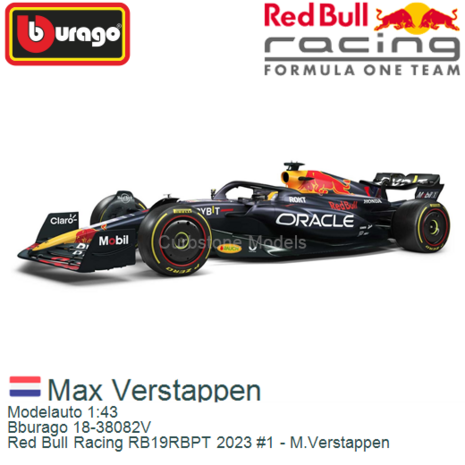 Modelauto 1:43 | Bburago 18-38082V | Red Bull Racing RB19RBPT 2023 #1 - M.Verstappen