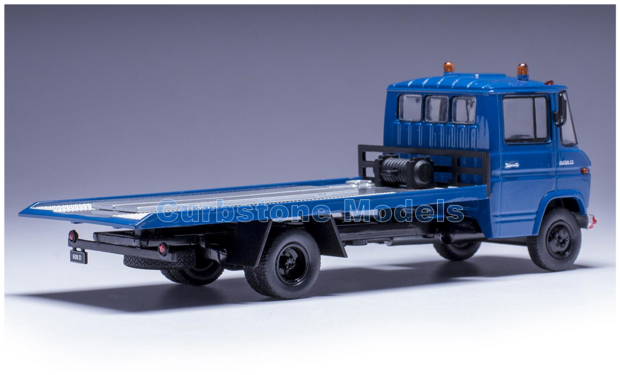 1:43 | IXO-Models CLC571N.22 | Mercedes Benz L 608 D Flatbed Car Transporter Blue 1980