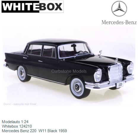 Modelauto 1:24 | Whitebox 124210 | Mercedes Benz 220  W11 Black 1959