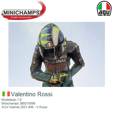 Modelauto 1:8 | Minichamps 399210096 | AGV Helmet 2021 #46 - V.Rossi