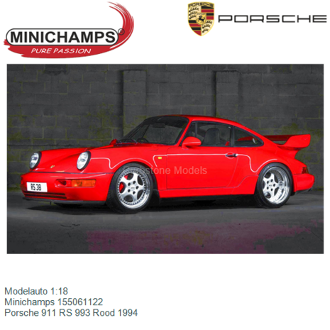 Modelauto 1:18 | Minichamps 155061122 | Porsche 911 RS 993 Rood 1994