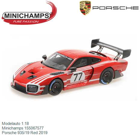 Modelauto 1:18 | Minichamps 155067577 | Porsche 935/19 Red 2019