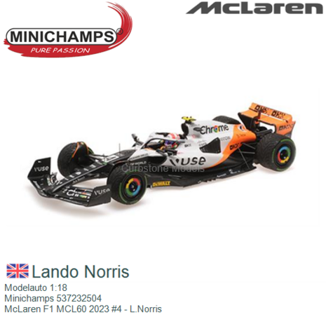 Modelauto 1:18 | Minichamps 537232504 | McLaren F1 MCL60 2023 #4 - L.Norris