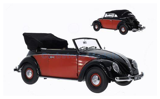 Modelauto 1:12 | Sunstar 5211 | Volkswagen Beetle Red And Black 1949