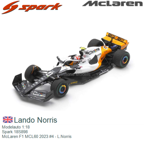 Modelauto 1:18 | Spark 18S898 | McLaren F1 MCL60 2023 #4 - L.Norris