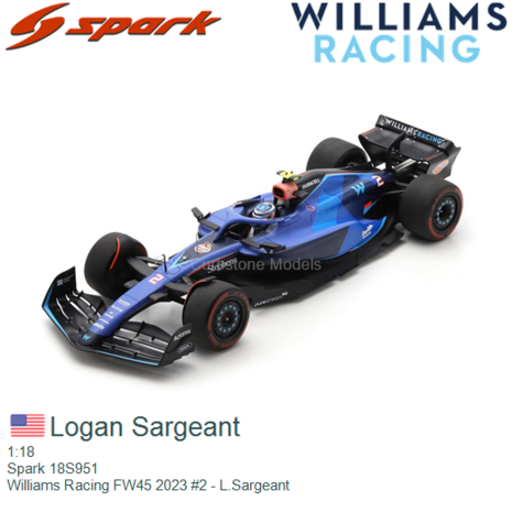 1:18 | Spark 18S951 | Williams Racing FW45 2023 #2 - L.Sargeant