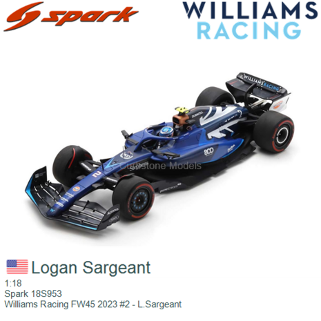 1:18 | Spark 18S953 | Williams Racing FW45 2023 #2 - L.Sargeant
