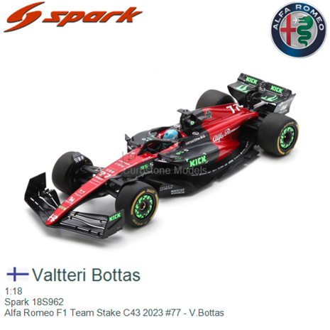 1:18 | Spark 18S962 | Alfa Romeo F1 Team Stake C43 2023 #77 - V.Bottas