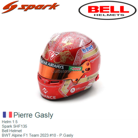 Helm 1:5 | Spark 5HF135 | Bell Helmet | BWT Alpine F1 Team 2023 #10 - P.Gasly
