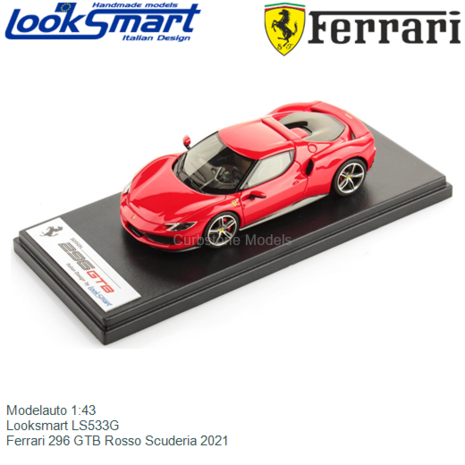 Modelauto 1:43 | Looksmart LS533G | Ferrari 296 GTB Rosso Scuderia 2021
