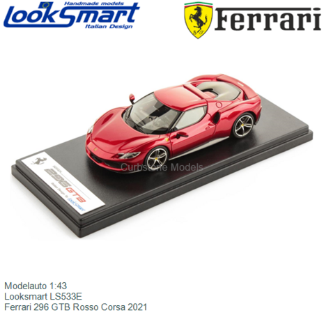 Modelauto 1:43 | Looksmart LS533E | Ferrari 296 GTB Rosso Corsa 2021