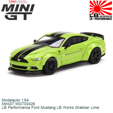 Modelauto 1:64 | MiniGT MGT00426 | LB Performance Ford Mustang LB Works Grabber Lime