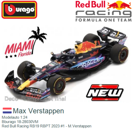 Modelauto 1:24 | Bburago 18-28030VM | Red Bull Racing RB19 RBPT 2023 #1 - M.Verstappen