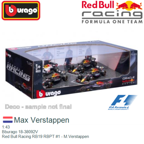 1:43 | Bburago 18-38092V | Red Bull Racing RB19 RBPT #1 - M.Verstappen