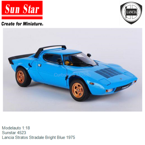 Modelauto 1:18 | Sunstar 4523 | Lancia Stratos Stradale Bright Blue 1975