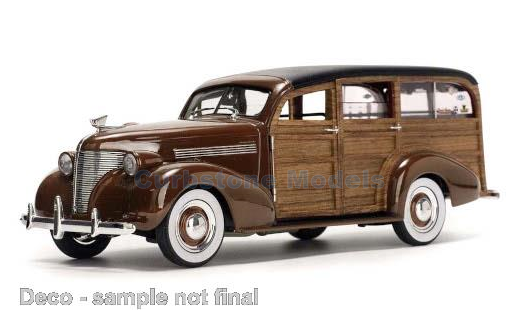 Modelauto 1:18 | Sunstar 6179 | Chevrolet Woody Surf Wagon Brown 1939