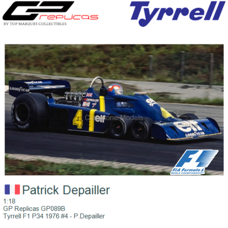 1:18 | GP Replicas GP089B | Tyrrell F1 P34 1976 #4 - P.Depailler
