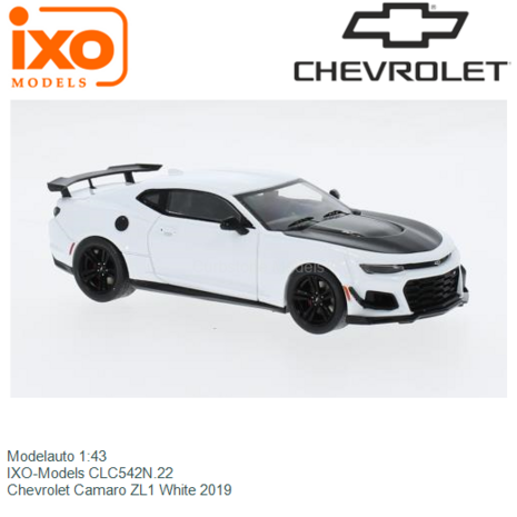 Modelauto 1:43 | IXO-Models CLC542N.22 | Chevrolet Camaro ZL1 White 2019