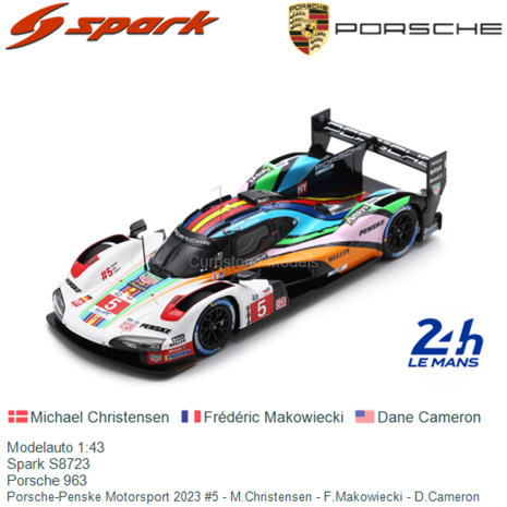 Modelauto 1:43 | Spark S8723 | Porsche 963 | Porsche-Penske Motorsport 2023 #5 - M.Christensen - F.Makowiecki - D.Cameron
