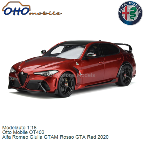 Modelauto 1:18 | Otto Mobile OT402 | Alfa Romeo Giulia GTAM Rosso GTA Red 2020