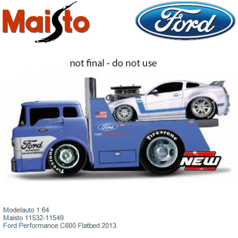 Modelauto 1:64 | Maisto 11532-11549 | Ford Performance C600 Flatbed 2013