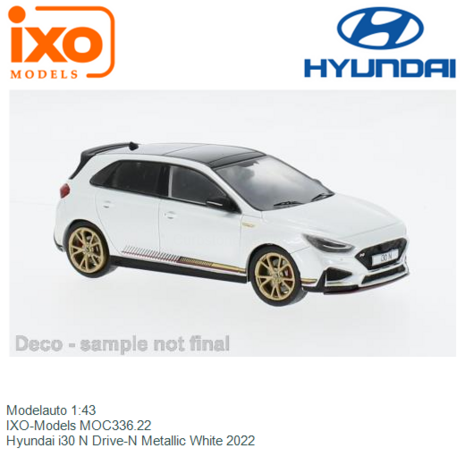 Modelauto 1:43 | IXO-Models MOC336.22 | Hyundai i30 N Drive-N Metallic White 2022