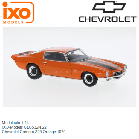 Modelauto 1:43 | IXO-Models CLC532N.22 | Chevrolet Camaro Z28 Orange 1970