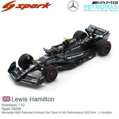 Modelauto 1:43 | Spark S8590 | Mercedes AMG Petronas Formula One Team W14E-Performance 2023 #44 - L.Hamilton