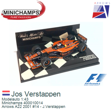 Modelauto 1:43 | Minichamps 400010014 | Arrows A22 2001 #14 - J.Verstappen