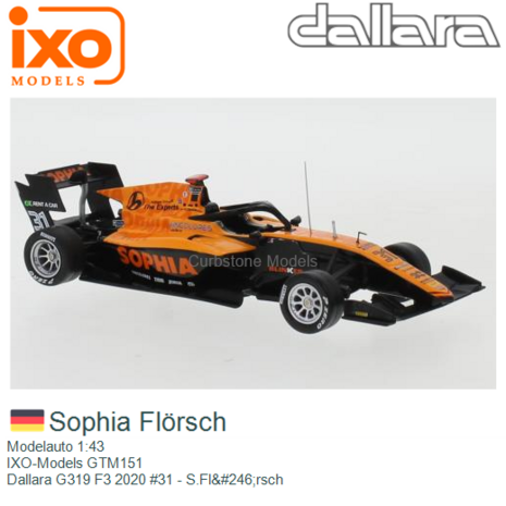 Modelauto 1:43 | IXO-Models GTM151 | Dallara G319 F3 2020 #31 - S.Fl&#246;rsch