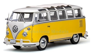 Modelauto 1:12 | Sunstar 5077 | Volkswagen T1 Samba Bus Geel 1962