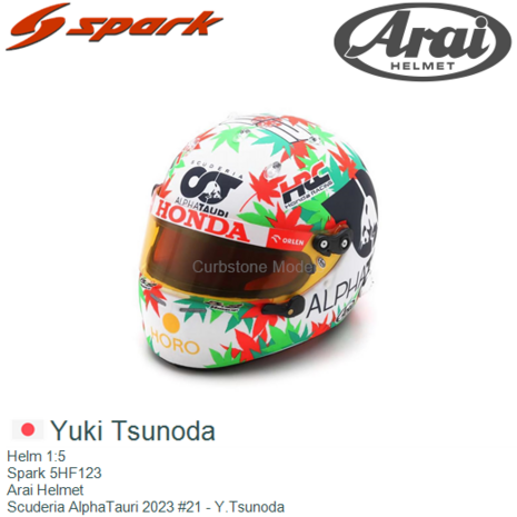 Helm 1:5 | Spark 5HF123 | Arai Helmet | Scuderia AlphaTauri 2023 #21 - Y.Tsunoda