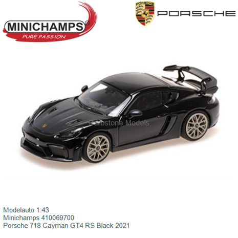 Modelauto 1:43 | Minichamps 410069700 | Porsche 718 Cayman GT4 RS Black 2021