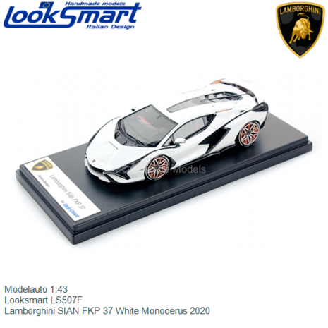 Modelauto 1:43 | Looksmart LS507F | Lamborghini SIAN FKP 37 White Monocerus 2020