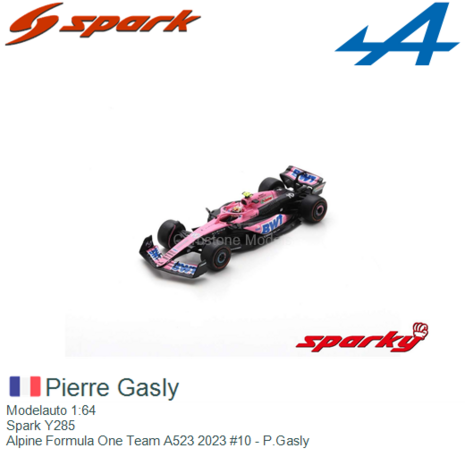 Modelauto 1:64 | Spark Y285 | Alpine Formula One Team A523 2023 #10 - P.Gasly