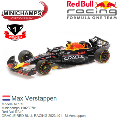 Modelauto 1:18 | Minichamps 110230701 | Red Bull RB19 | ORACLE RED BULL RACING 2023 #01 - M.Verstappen
