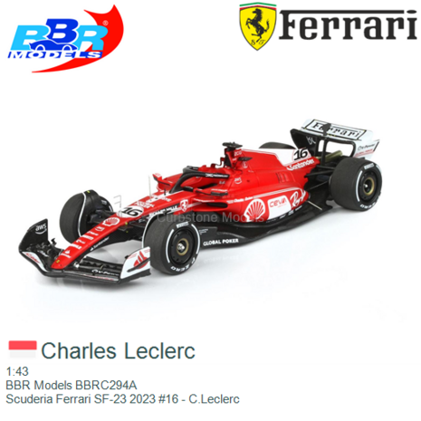 1:43 | BBR Models BBRC294A | Scuderia Ferrari SF-23 2023 #16 - C.Leclerc