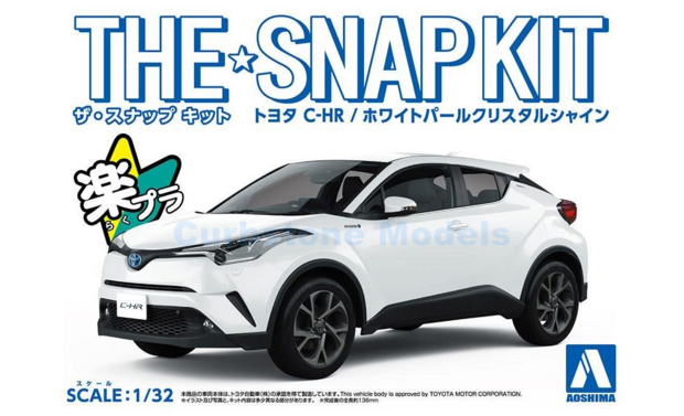 Bouwpakket 1:32 | Aoshima AO05634 | Toyota C-HR White Pearl Chrystal Shine