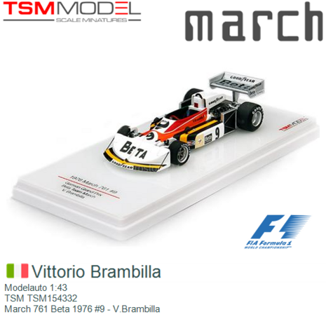 Modelauto 1:43 | TSM TSM154332 | March 761 Beta 1976 #9 - V.Brambilla