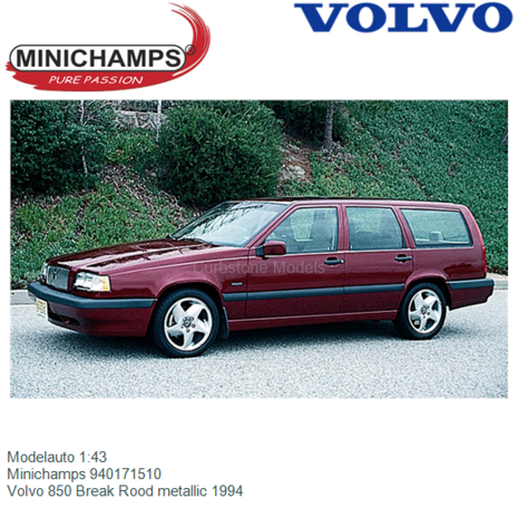 Modelauto 1:43 | Minichamps 940171510 | Volvo 850 Break Rood metallic 1994